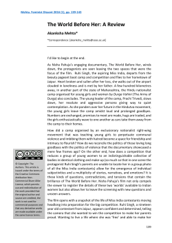 The World Before Her: A Review