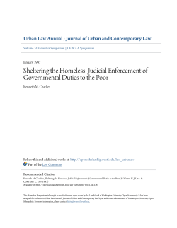Sheltering the Homeless: Judicial Enforcement of Governmental