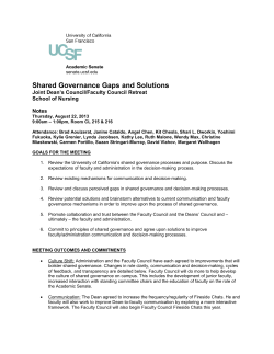 August 2013 Shared Governance Retreat