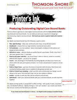 Producing Outstanding Digital Case Bound Books - Thomson