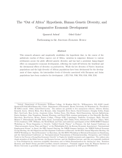 The &ldquo;Out of Africa&rdquo; Hypothesis, Human Genetic Diversity, and
