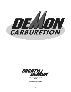 1 INSTRUCTION MANUAL LIT705 www.demoncarbs.com