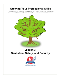 Sanitation, Safety, and Security