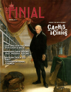 The Finial Spring 2015 - Rock County Historical Society