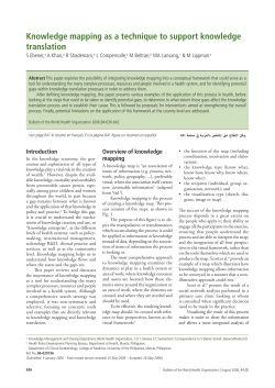 Knowledge mapping as a technique to support knowledge translation