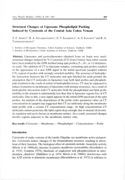 Structural Changes of Liposome Phospholipid Packing Induced by