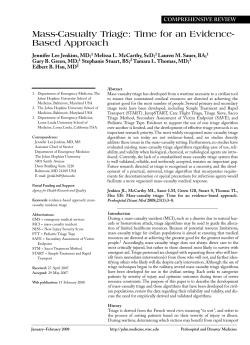 Mass-Casualty Triage: Time for an Evidence