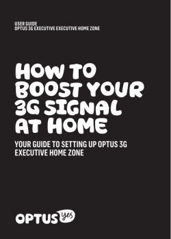 HOW TO BOOST YOUR 3G SIGNAL AT HOME - Optus