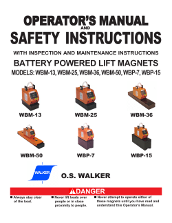 WBM Manual - Walker Magnetics