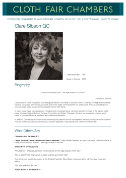 CV: Clare Sibson QC - Cloth Fair Chambers