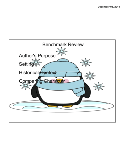 Benchmark Review Author`s Purpose Setting Historical Context