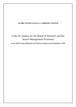 Code Of Conduct - Globe International Carriers Limited