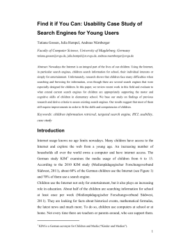 Find it if You Can: Usability Case Study of Search Engines