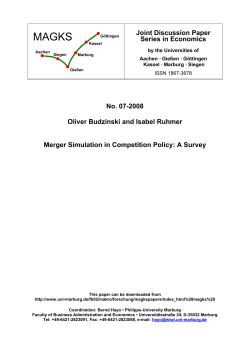 Merger Simulation in Competition Policy - Philipps
