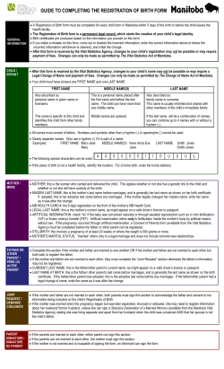 guide to completing the registration of birth form