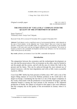 Original scientific paper THE INFLUENCE OF ``COCA