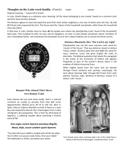 Thoughts on the Latin word familia (Family) hodiē