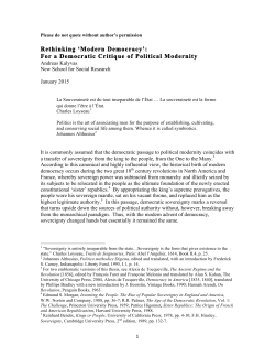Rethinking `Modern Democracy` - Columbia University Political