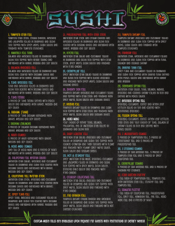 Sushi Menu