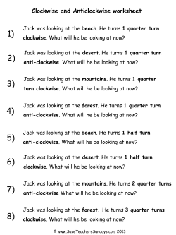 Clockwise and Anticlockwise worksheet