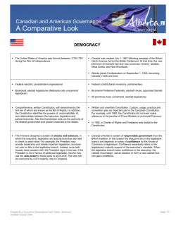 Canadian and American Governance: A Comparative Look