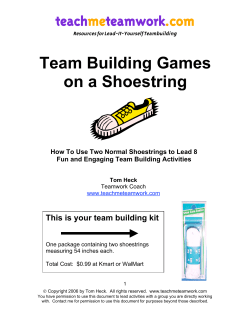 Team Building Games on a Shoestring