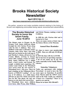 Brooks Historical Society Newsletter