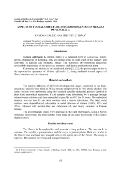 ASPECTS OF FLORAL STRUCTURE AND MORPHOGENESIS IN