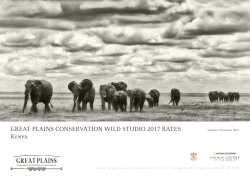 GREAT PLAINS CONSERVATION WILD STUDIO 2017 RATES Kenya