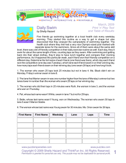Daily Swim - Puzzlers Paradise