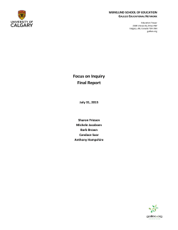 Focus on Inquiry Final Report