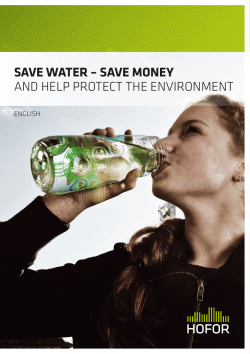 save water &ndash; save money and help protect the environment