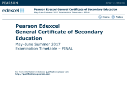 GCSE Exam Timetable - Edexcel