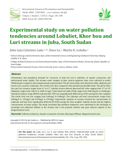 Experimental study on water pollution tendencies around Lobuliet