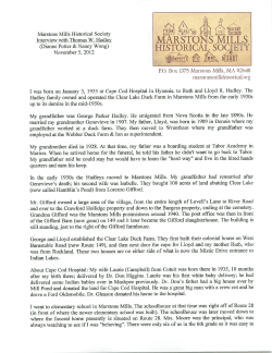 Thomas W. Hadley - The Marstons Mills Historical Society