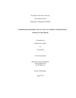 CONDITIONING DISCRETE VISUAL CUES TO AVERSIVE