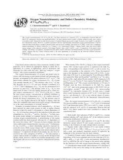 Oxygen Nonstoichiometry and Defect Chemistry