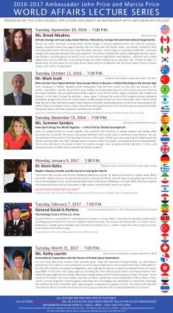 October 11, 2016 - Utah Council for Citizen Diplomacy