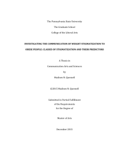 INVESTIGATING THE COMMUNICATION OF WEIGHT