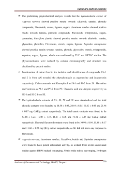 Summary and Conclusions 216 The preliminary