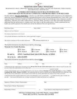 Medical Release Form - Mountain View Family Physicians
