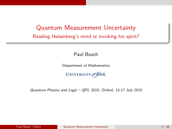 Quantum Measurement Uncertainty