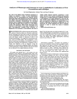 Analyses of Phenotype and Genotype in Acute Lymphoblastic