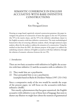 Semantic coherence in engliSh accuSative-with-bare
