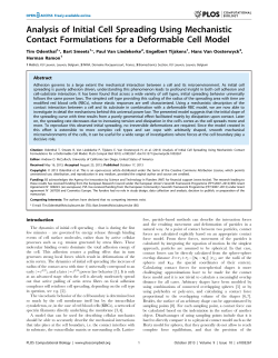 Analysis of Initial Cell Spreading Using Mechanistic Contact