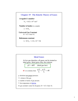 Chapter 19 The Kinetic Theory of Gases Ideal Gases