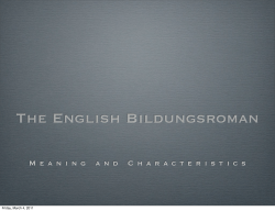 The English Bildungsroman
