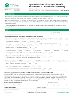 Spousal Waiver of Survivor Benefit Entitlement