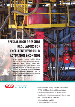 special high pressure regulators for excellent hydraulic