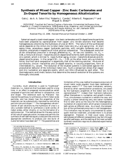 Synthesis of Mixed Copper&minus; Zinc Basic Carbonates and Zn
